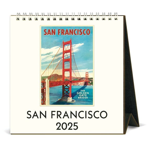 Cavallini & Co. San Francisco 2025 Easel Desk Calendar, 6.5"x6.5" - Picture 1 of 5